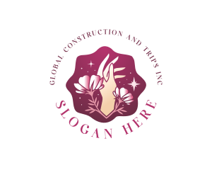 Organic - Floral Hand Beauty logo design