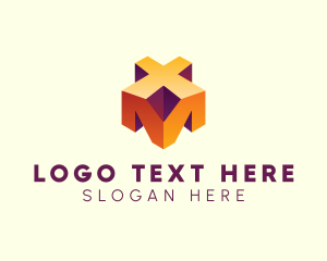 Construction - Generic 3D Geometric Letter XM logo design