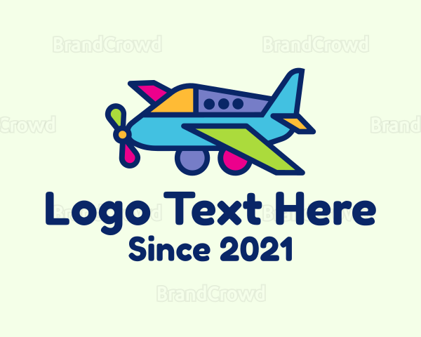 Colorful Toy Airplane Logo
