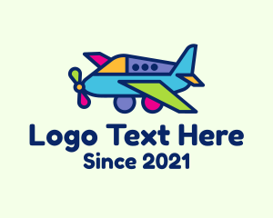 Aeroplane - Colorful Toy Airplane logo design