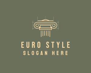 Europe - Financing Pillar Architecture Bank logo design