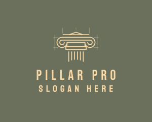 Pillar - Financing Pillar Architecture Bank logo design