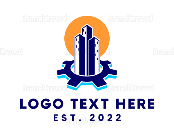 Construction Building Gear Logo