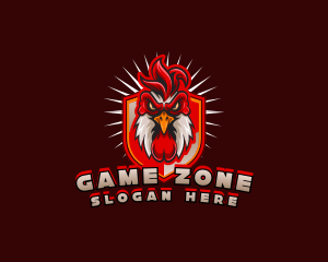 Rooster Gaming Shield logo design