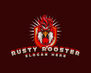 Rooster Gaming Shield logo design