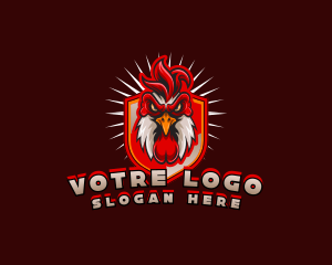 Cockfight - Rooster Gaming Shield logo design
