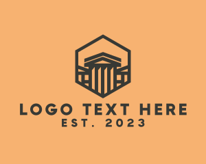 Land Developer - Greek House Column logo design
