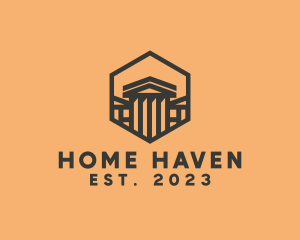 House - Greek House Column logo design