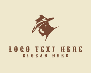 Hispter - Western Cowboy Hat logo design