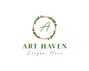 Leaf Wreath Garden logo design