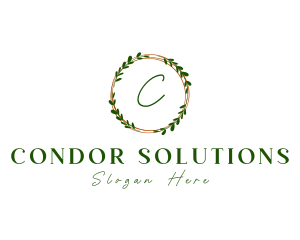 Leaf Wreath Garden logo design