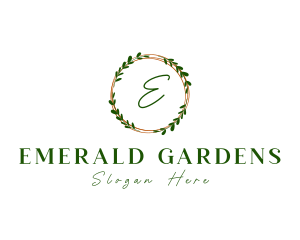 Leaf Wreath Garden logo design