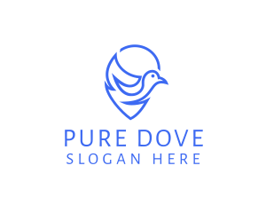 Dove Location Pin logo design