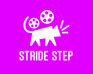 Walking - Cat Film Reel logo design