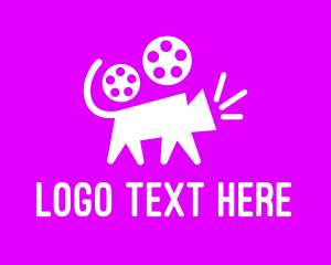 Walking - Cat Film Reel logo design