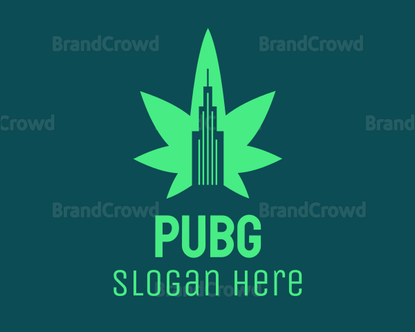Green Cannabis Building Logo