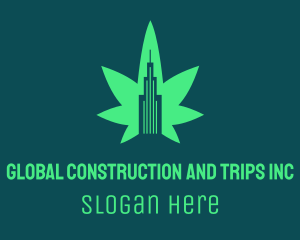 Building - Green Cannabis Building logo design