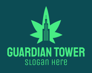 Green Cannabis Building logo design