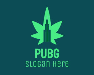 Green Cannabis Building logo design