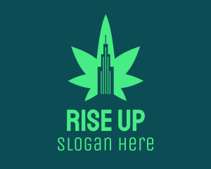 Green Cannabis Building logo design