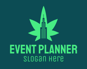 Tower - Green Cannabis Building logo design
