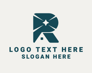 Roofing - House Roof Letter R logo design