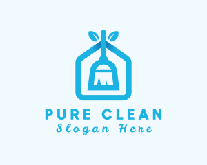 Home Cleaning Broom logo design