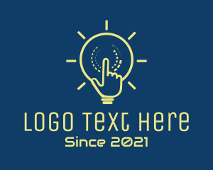 Hand - Yellow Light Bulb logo design