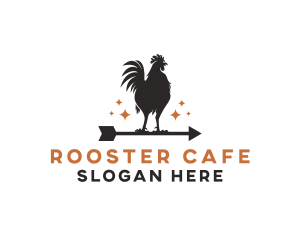 Rooster Chicken Arrow logo design