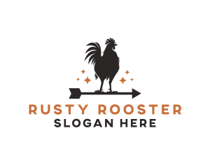 Rooster Chicken Arrow logo design