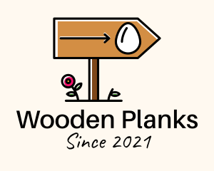 Wooden Direction Signage  logo design