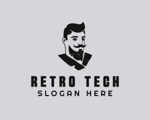 Retro Male Gentleman logo design