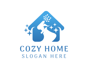 Home Cleaning Spray Bottle logo design