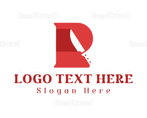 Red Chef Knife Letter R Logo