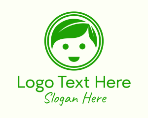 Children - Healthy Boy Leaf logo design
