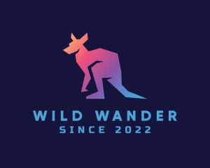 Gradient Wild Kangaroo logo design