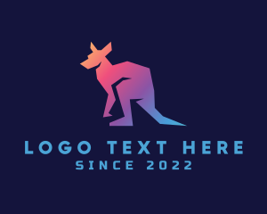 Kangaroo - Gradient Wild Kangaroo logo design