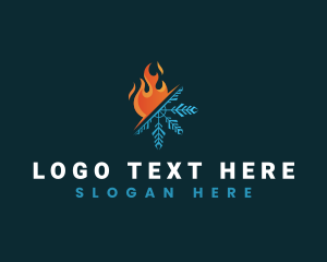 Heat - Heating Cooling HVAC logo design