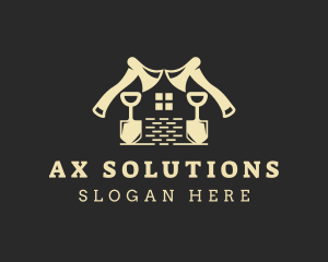 Shovel Axe House logo design