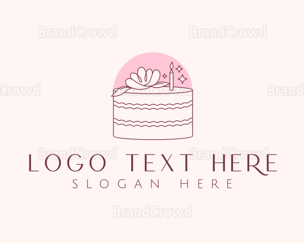 Cake Candle Flower Logo