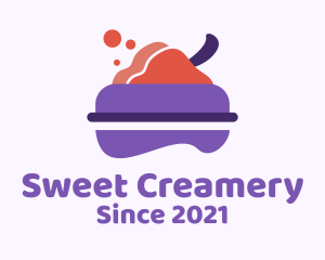 Creamery - Ice Cream Bowl Dessert logo design