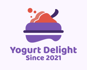 Yogurt - Ice Cream Bowl Dessert logo design
