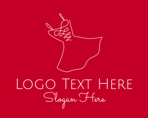 Girly - Red Fashion Dress logo design