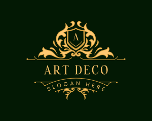 Deco - Luxury Floral Crest logo design