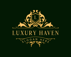 Luxury Floral Crest logo design