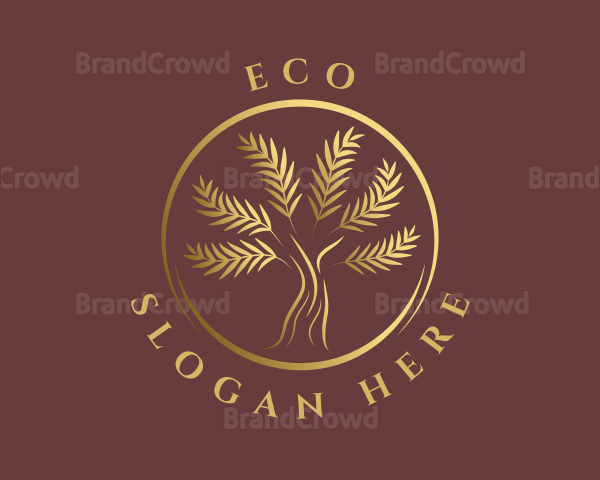 Elegant Golden Tree Logo