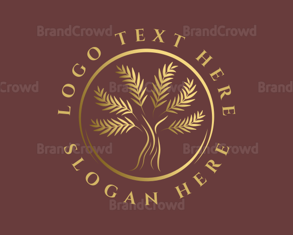 Elegant Golden Tree Logo