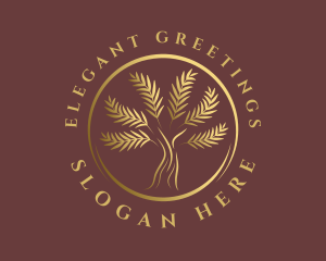 Elegant Golden Tree logo design