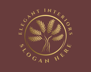 Elegant Golden Tree logo design