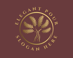 Elegant Golden Tree logo design